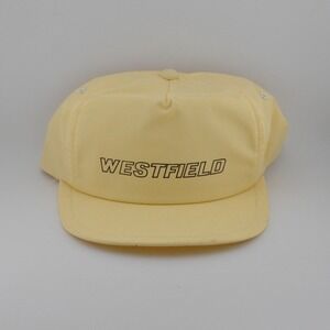 Vintage Westfield Snapback Hat OSFA Yellow Excellent Embroidered Flat Brim Cap